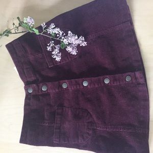 Brandy Melville Corduroy Button Up Skirt